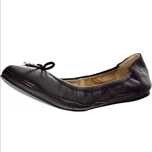 Vince Camuto “Eryn” Black Leather Ballerina Flat